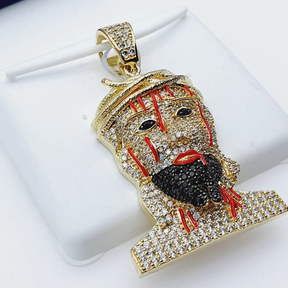 "14K Gold Plated Cubic Zircon Pendant, EVBRS526 - Picture 8 of 10